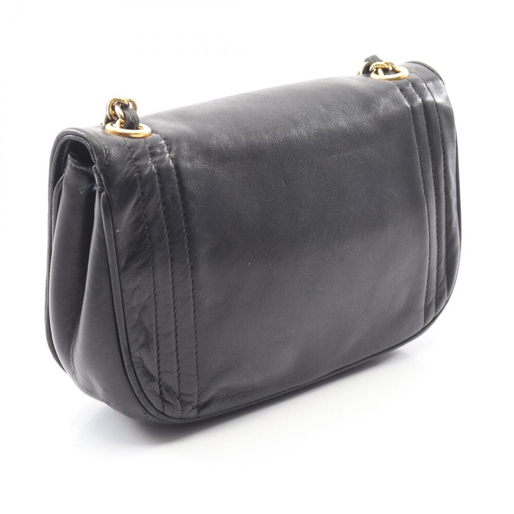 Chanel Black Lambskin Coco Shoulder Mark Bag Sheepskin Black